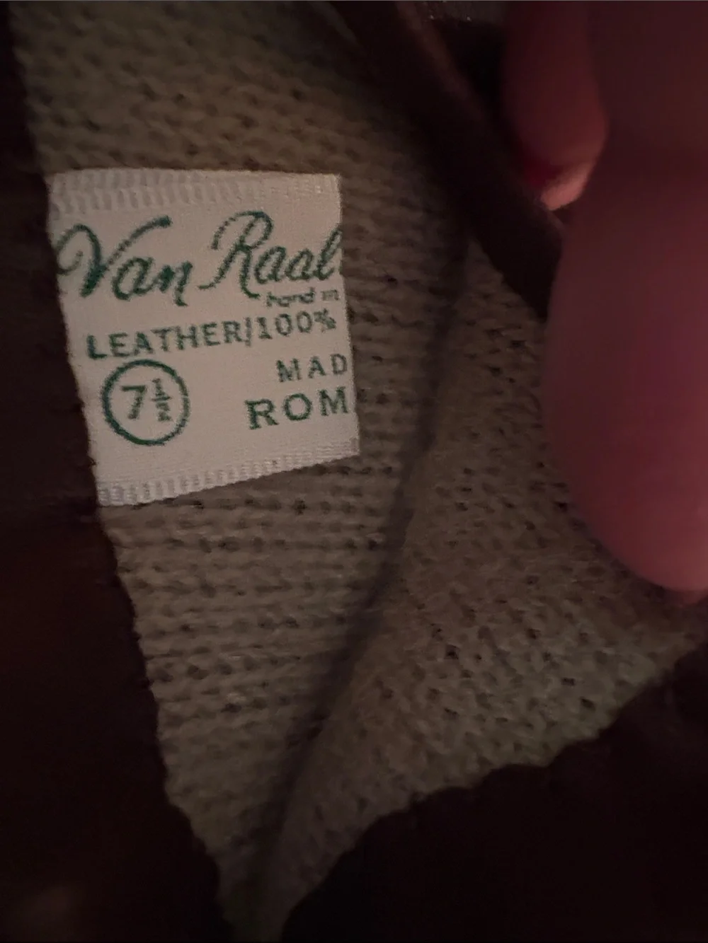 Van Raalte Women's Brown Leather Gloves with Woven Detail